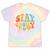Stay Groovy Hippie Peace Sign Retro 60S 70S Women Tie-Dye T-shirts Rainbow Tie-Dye
