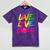 Happy Live Love Cheer Cute Girls Cheerleader Mineral Wash Tshirts Mineral Purple