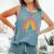 Teacher Of Tiny Superheroes Pre-K Kindergarten Rainbow Comfort Colors Tank Top Blue Jean