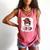 Bleached One Loved Grandma Messy Bun Cute Valentines Womens Comfort Colors Tank Top Watermelon