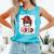 Bleached One Loved Grandma Messy Bun Cute Valentines Womens Comfort Colors Tank Top Lagoon