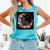 Cat Moon Floral Flowers Graphic Comfort Colors Tank Top Lagoon