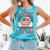 Retro American Girl 4Th Of July Smile Checkered Girls Comfort Colors Tank Top Lagoon