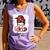 Bleached One Loved Grandma Messy Bun Cute Valentines Womens Comfort Colors Tank Top Violet