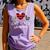 Buffalo Plaid One Loved Grandma Heart Valentine's Day Comfort Colors Tank Top Violet