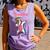 Nadine Name Personalized Birthday Dabbing Unicorn Queen Comfort Colors Tank Top Violet