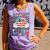 Retro American Girl 4Th Of July Smile Checkered Girls Comfort Colors Tank Top Violet