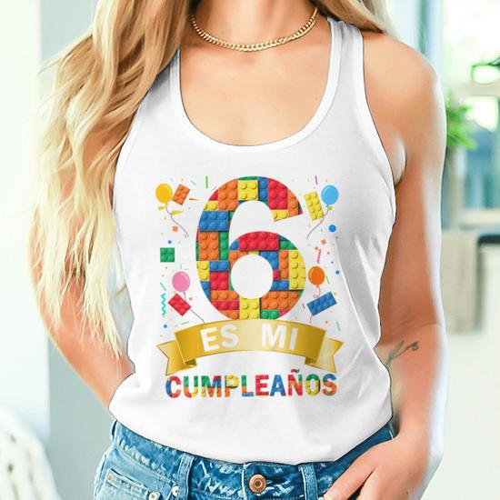 Ninos 6 Cumpleanos Nino Y Nina Bloque Construccion Regalo 6 Anos Camiseta sin mangas Regaloses