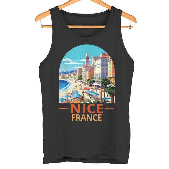 Débardeur Souvenir Nice France - Côte D'Azur, Coupe Classique, Léger