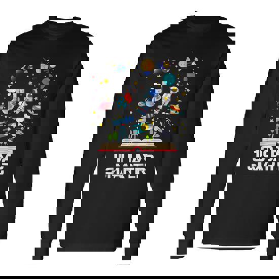 100Th Day Of School 100 Days Smarter Books Space Lover Long Sleeve T-Shirt