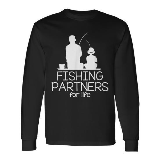 Fishing Partners For Life Father And Son Matching Outfits Long Sleeve T- Shirt - Monsterry