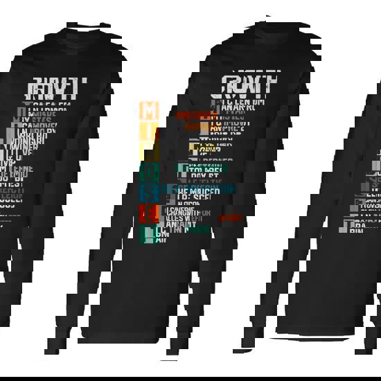 Growth Mindset Definition Motivational Quotes Long Sleeve T-Shirt