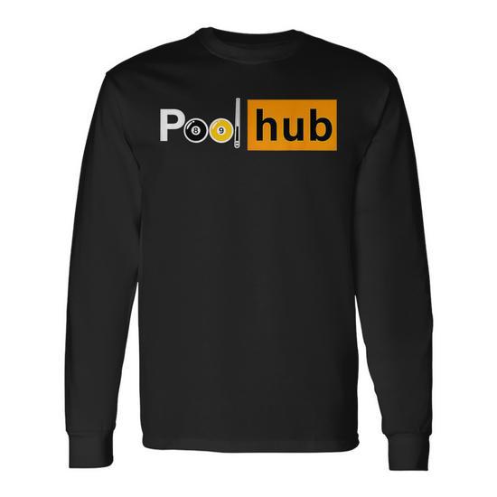 Pool Team League Billiards Long Sleeve T-Shirt - Monsterry