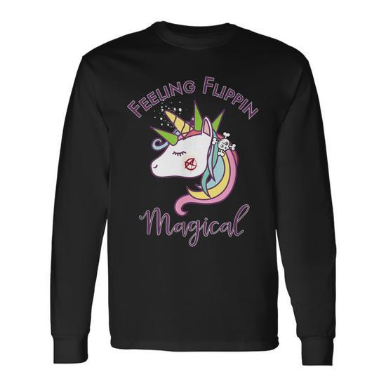 Punk Rock Anarchy Unicorn Long Sleeve T-Shirt - Monsterry