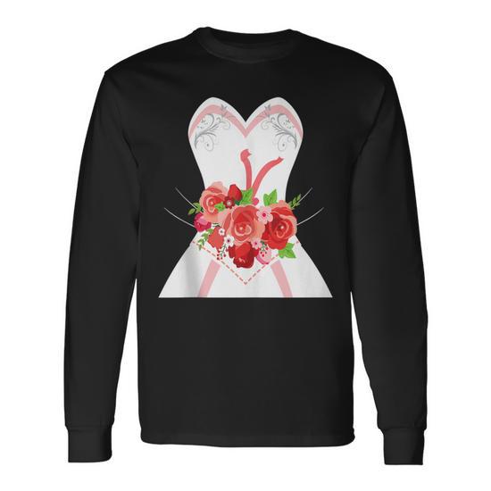 Simple Wedding Dress For Bridal Showers Long Sleeve T-Shirt - Monsterry Simple Wedding Dress For Bridal Showers Long Sleeve T-Shirt - Monsterry