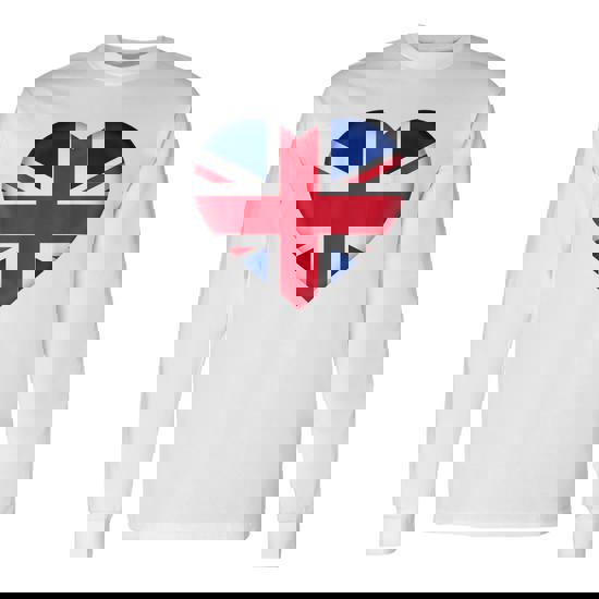 I Love United Kingdom Uk T-Shirt | British Flag Heart Outfit