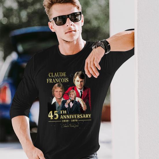 T-shirt Vintage Claude François Années 90 - Noir - Taille XL - Neuf Jamais Porté (sans étiquette)