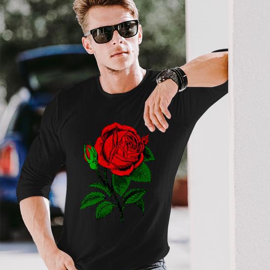 T shirt rose fashion fleur homme