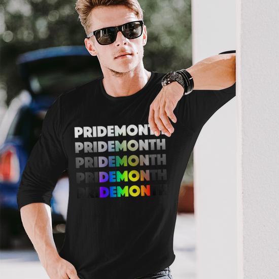 Pride Month Demon Long Sleeve T-Shirt - Monsterry