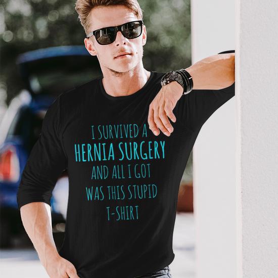 Hernia Surgery Get Well Soon Recovery Gag Long Sleeve T-Shirt - Monsterry