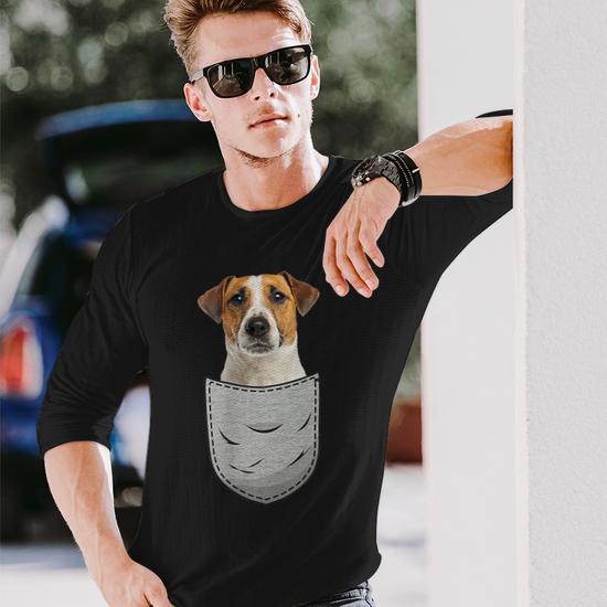 Jack Russell Terrier Jrt Chest Bag Pocket Dog Owners Long Sleeve T Shirt Monsterry