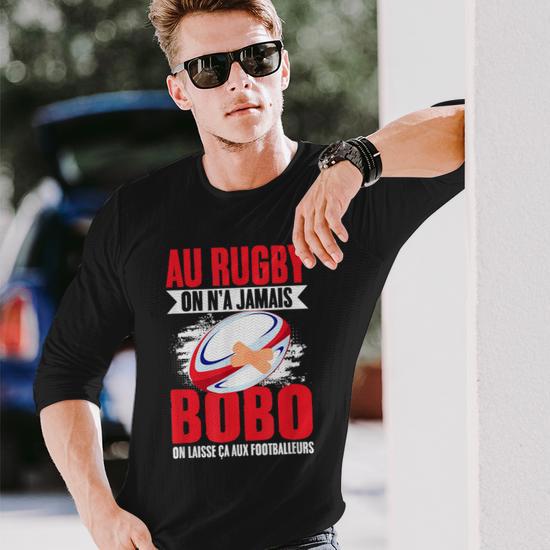 Sweat à Capuche XV De France Rugby - Message "Au Rugby On N'A Jamais Bobo" - Cadeau Pour Fan De Rugby