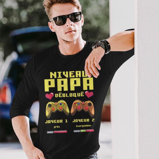 Sweat à Capuche "Niveau Papa Débloqué" - Design Gamer Pour Futur Père, Annonce Grossesse, Cadeau Humour