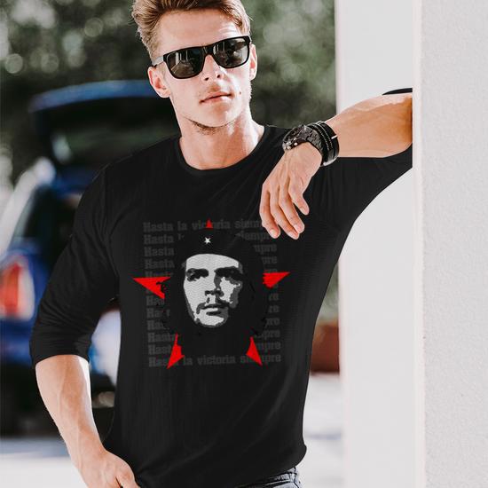 Che Guevara Revolution Logo Long Sleeve T-Shirt - Black, Unisex, Officially Licensed, Cotton
