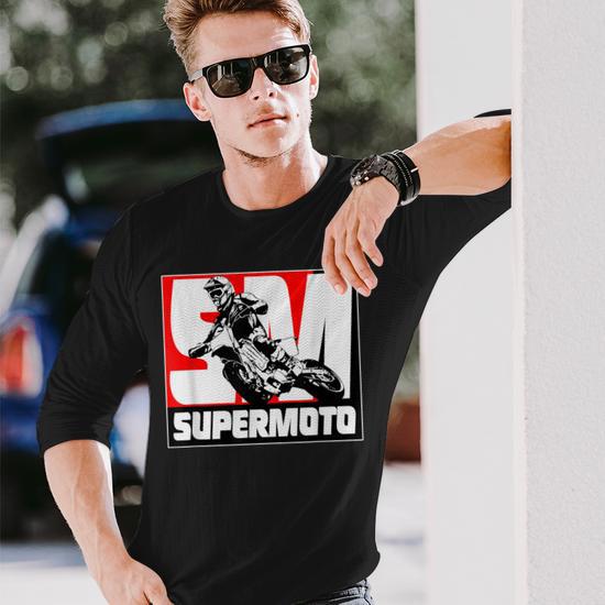 T-Shirt Supermoto Moto Cross - 100% Coton - Design Sportif Pour Hommes Et Femmes