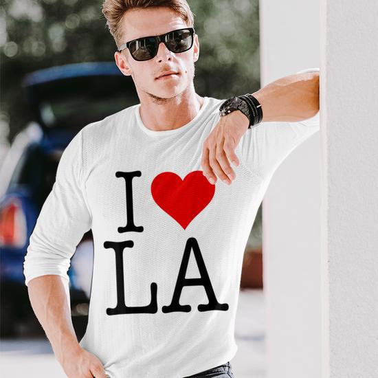 Cool I Love La Los Angeles Novelty Long Sleeve T-Shirt - Monsterry