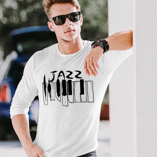 Jazz Lovers Jazz Piano Keys For Music Long Sleeve T-Shirt - Monsterry