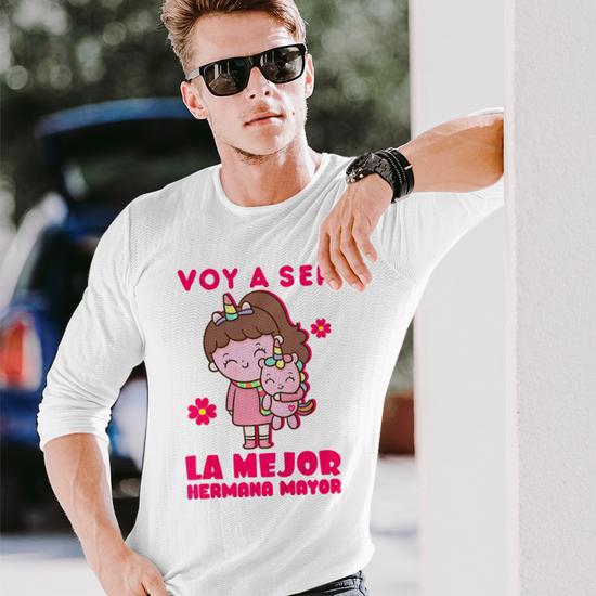 Ninosoy A Ser La Mejor Hermana Mayor Anuncio Del Bebe Unicornio Camiseta de manga larga Regaloses