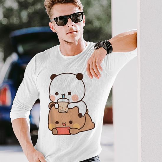 Romantic For Her Bubu Dudu Bubble Tea Fleece Couples Long Sleeve T