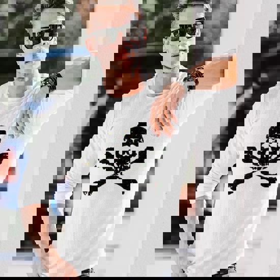 Skull And Crossbones Long Sleeve T-Shirt - Monsterry CA