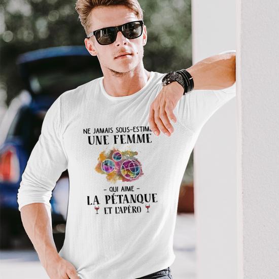 T-Shirt "Petanque, Pour Joueur De Boules" - Coupe Classique, 100% Coton - Humour Sportif Pour Bouliste