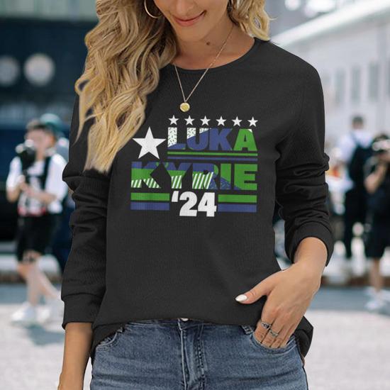 Luka Kyrie 24 For President Kyrie First Name Long Sleeve T Shirt Seseable CA