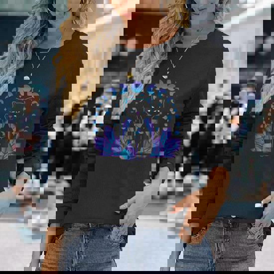 Kawaii Pastel Goth Cat Anime Manga Crystal Black Witchy Long