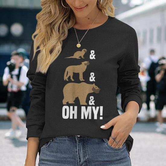Otter Wolf Bear Oh My Gay Slang Lgbt Pride Long Sleeve T-Shirt