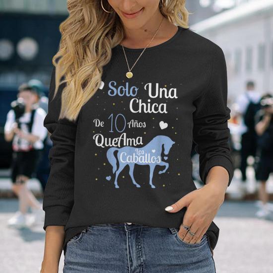 Regalo Original Para Nina De 10 Anos Regalo De Caballo Para Hombre Y Nina Camiseta de manga larga Regaloses