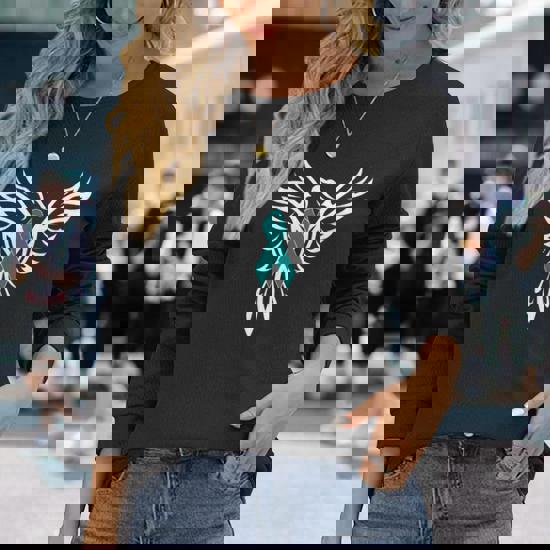 Sexual Assault Awareness T Shirt Teal Ribbon Phoenix