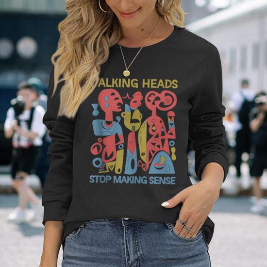 Stop Making Sensee Talking Heads Retro Long Sleeve T-Shirt - Monsterry