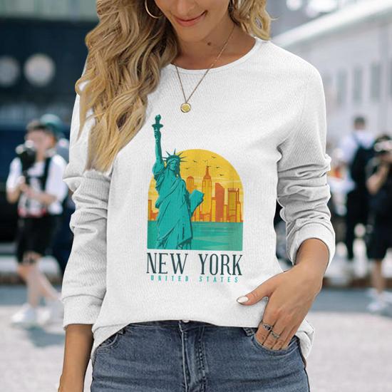 Statue Of Liberty Retro Vintage New York City Nyc Ny Long Sleeve T-Shirt -  Monsterry