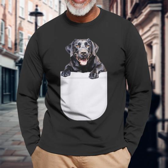 Black Labrador Dog In Pocket Black Lab Dog Owners Lover Long