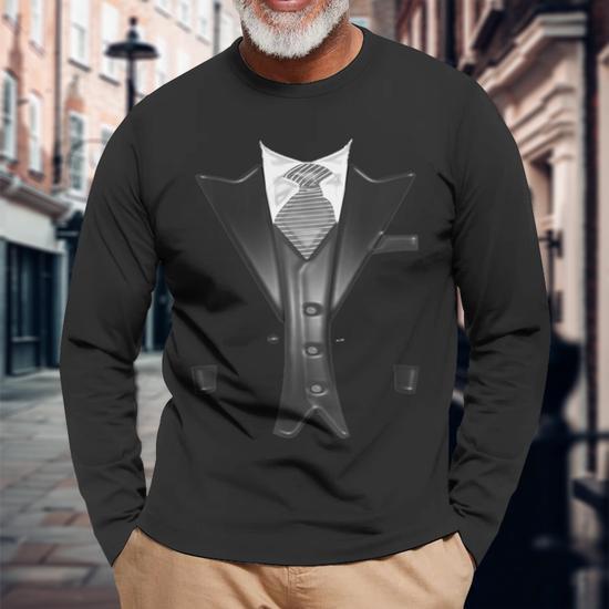 fake dress shirt Tstars Tuxedo Shirt for Men Printed Suit & Tie Funny Lazy Wedding Fake Suit Tux Shirt