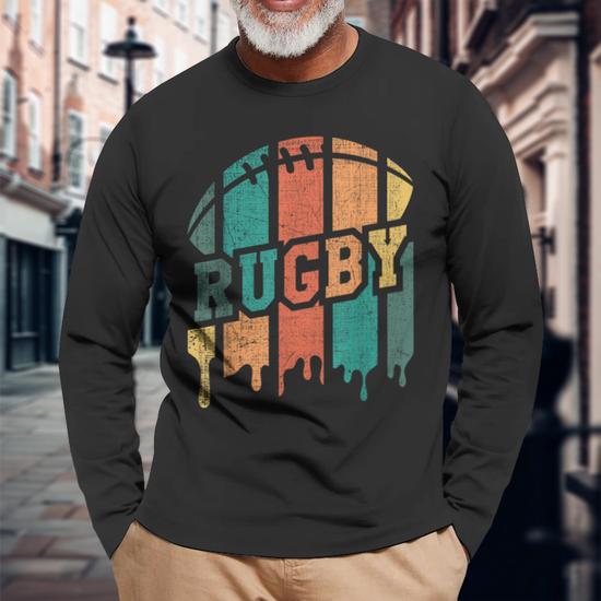 Jugador De Rugby Retrointage Aficionado Al Rugby Entrenador De Rugby Camiseta de manga larga Regaloses