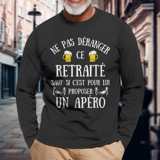Pull Homme Humour Retraité 'Personne N'y A Survécu' - Imprimé En France, Cadeau Fête Des Pères Drôle