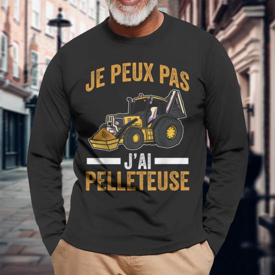Sweat à Capuche "J'peux Pas J'ai Pelleteuse" - Coupe Classique, 241g - Pour Les Fans De Machines, Cadeau Drôle - 3