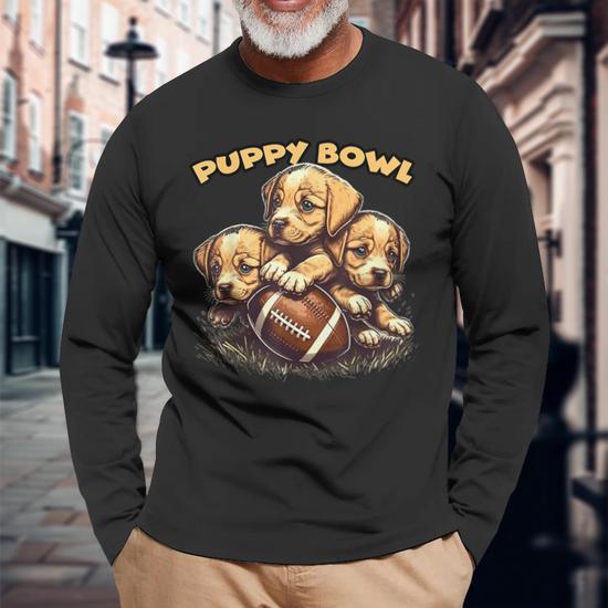 Puppy Bowl Sunday Puppies Puppybowl Dog Fan Long Sleeve T Shirt Seseable UK