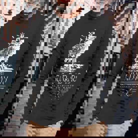 レディースファッション State of Colorado Souvenir Elk Mountains T-Shirt State Of Colorado Souvenir Elk Mountains Long Sleeve T-Shirt