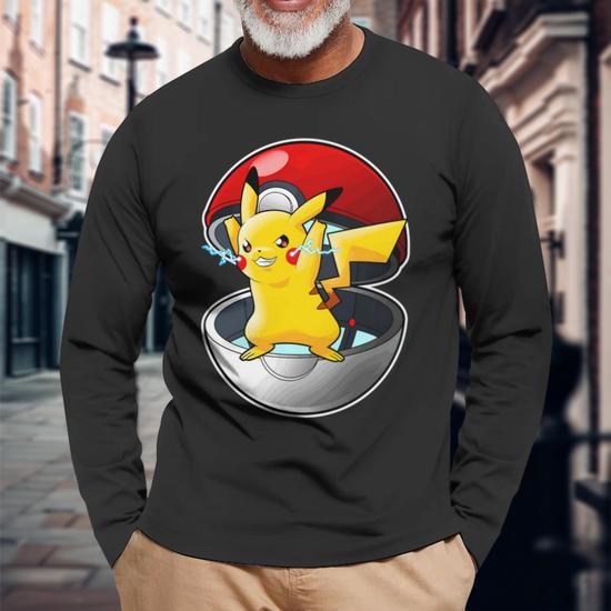 Pull Pokemon Enfant T-shirt Pokémon Manches Longues - Coton 100% Licence Officielle Collection Personnages Pokémon